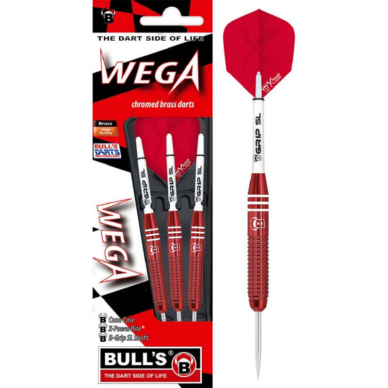 Jeu de 3 fléchettes pointes acier Bull's Wega 21 grammes.