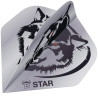 Lot de 3 ailettes Bull's B-Star A-Standard 100 microns, motif loup noir-gris yeux rouges.