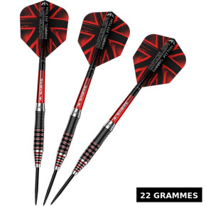 Set de 3 fléchettes Dazzler 22 g – grip multi-sections pour contrôle et stabilité.