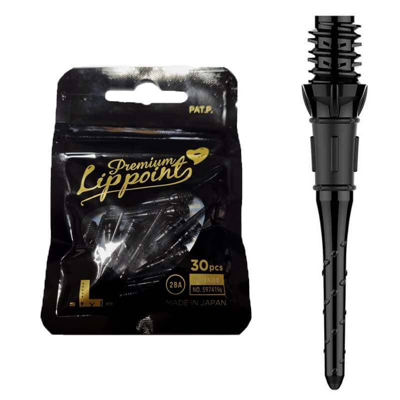 Lot de 30 Pointes de fléchette Lippoint Premium noire, une des meilleures pointes au monde pour jeu de fléchette électronique.