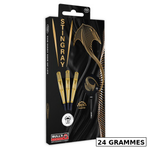 Bull’s Stingray ST4 24 g – set acier, zoom sur barrel or en tungstène 90 %.