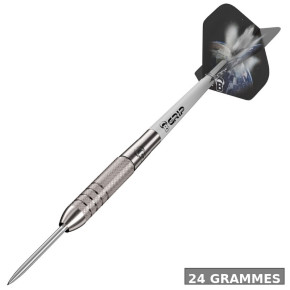 Vue profil : shafts B-Grip et flights Meteor pour une trajectoire stable et lisible.