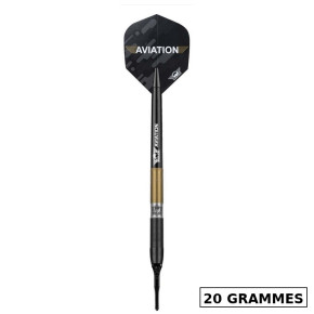 Fléchette complète Bull’s Aviation 20 g – flight No.6 100 µm et shaft Aviation Medium