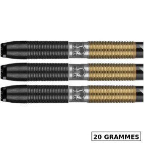 Zoom fût Bull’s Aviation 90 % – grip annulaire régulier noir/or, contrôle et constance