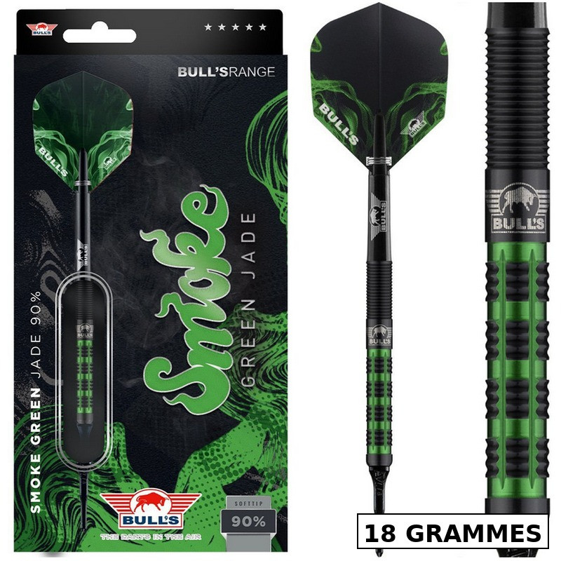 Blister Bull’s Smoke Green Jade 18 g – design vert jade pour cible fléchette électronique