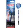 Fléchettes BULL'S Blizzard Soft 18g avec grip moleté.