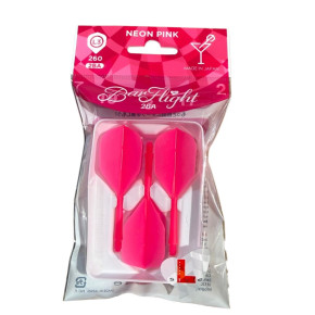Pack L-Style BarFlight rose néon 2BA : set de 3 ailettes moulées tout-en-un L3 260, Made in Japan.