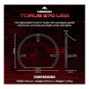 Dimensions Torus 270 : env. 640×600 mm, poids env. 0,55 kg, cadre aluminium léger pour un montage stable.