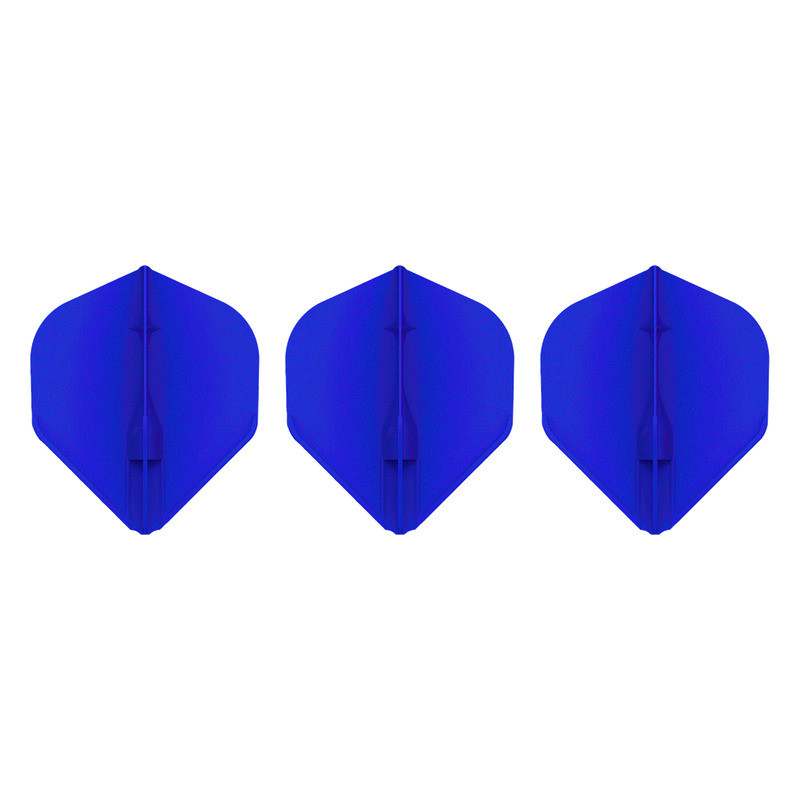 3 ailettes L-Style L-Flight EZ L1 Standard Blue 2BA alignées – montage immédiat, maintien renforcé.