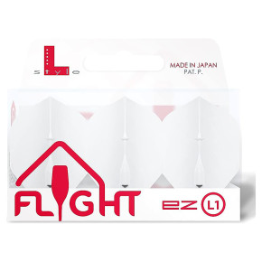 Pack L-Style L-Flight EZ L1 Standard White – 3 ailettes moulées, Made in Japan, prêtes à monter.