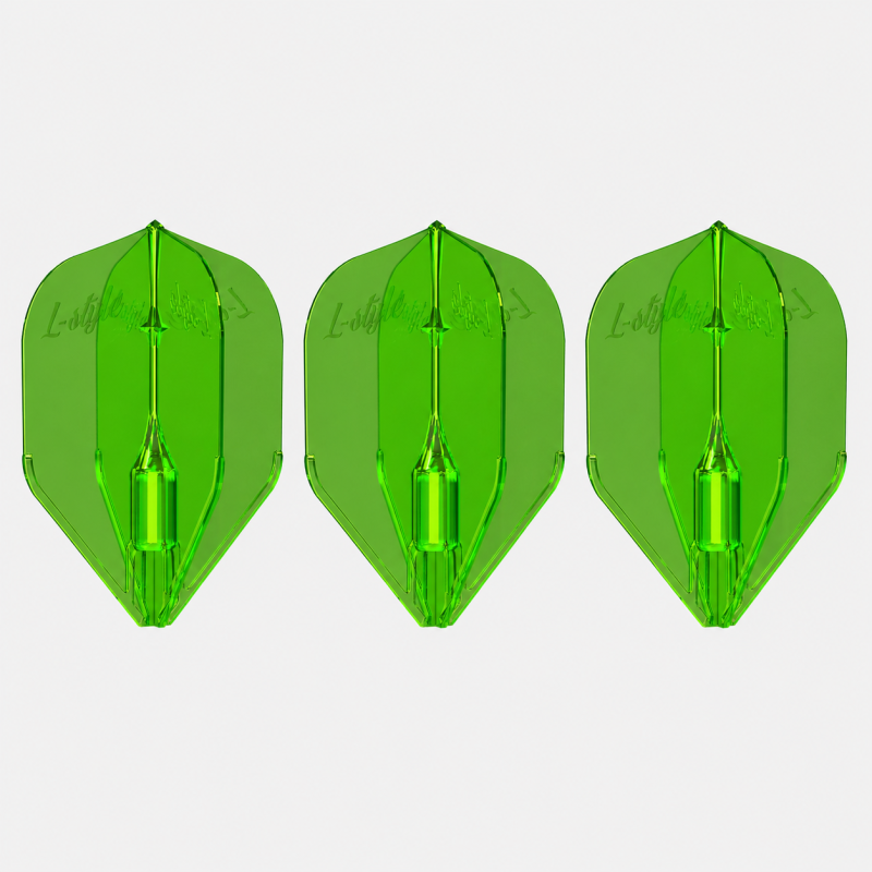 Lot de 3 ailettes L-style fantom EZL3 vertes transparentes.