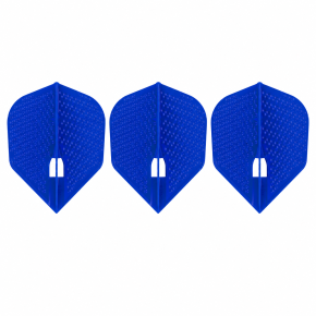 Set de 3 ailettes L-Style L-Flight PRO Dimple L3 bleues, format Shape pour fléchettes.