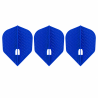 Set de 3 ailettes L-Style L-Flight PRO Dimple L3 bleues, format Shape pour fléchettes.
