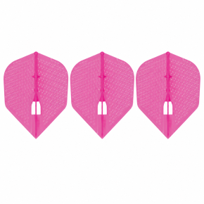 Lot de 3 ailettes L-Style L3 PRO Dimple Pink, format Shape pour fléchettes.