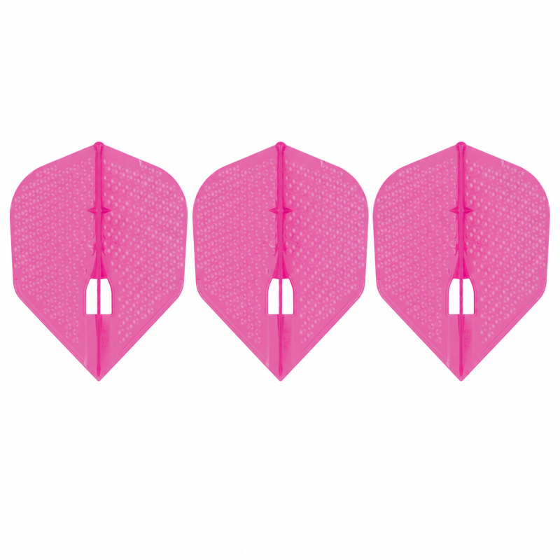 Lot de 3 ailettes L-Style L3 PRO Dimple Pink, format Shape pour fléchettes.
