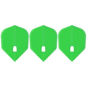 Ailettes L-Style L-Flight PRO Dimple L3 Lime Green, 3 ailettes moulées alignées.