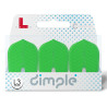 Packaging L-Style L-Flight PRO Dimple L3 Lime Green, set de 3 ailettes vertes.