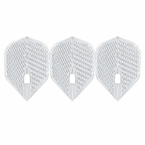 Ailettes L-Style L-Flight PRO Dimple L3 Clear, 3 ailettes transparentes alignées.