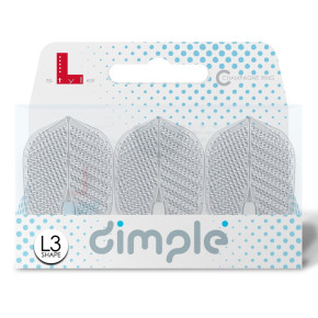 Packaging L-Style L-Flight PRO Dimple L3 Clear avec set de 3 ailettes moulées.