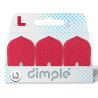 Blister L-Style L-Flight PRO Dimple L3 rouge, set de 3 ailettes moulées.