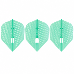 3 ailettes L-Style L-Flight PRO Dimple L3 Pearl Emerald format Shape alignées sur fond blanc.