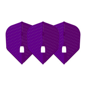 Trois ailettes L-Style L3 PRO Dimple Purple Deep alignées pour stabilité et précision.