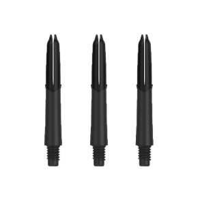 Shafts L-Style Laro Carbon 190 Short noirs pour fléchettes, pack de 3 tiges carbone.