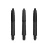 Shafts L-Style Laro Carbon 190 Short noirs pour fléchettes, pack de 3 tiges carbone.