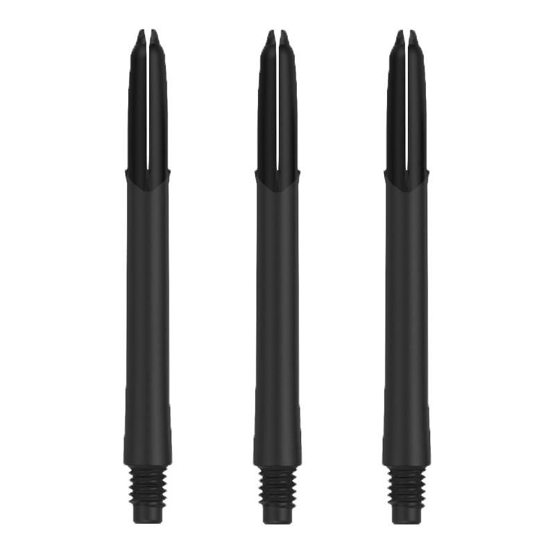 Shafts L-Style Laro Carbon 330 Medium noirs, pack de 3 tiges carbone pour fléchettes.