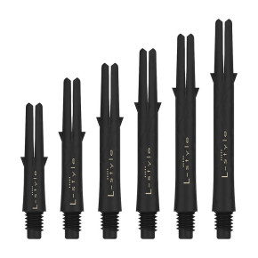Gamme L-SHaft Carbon Locked Straight noire avec longueurs 130, 190, 225, 260, 295 et 330.