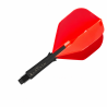 L-SHaft Carbon Locked Straight 190 noir monté avec ailette L-Style rouge.
