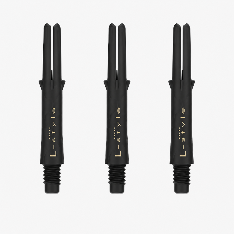 Shafts L-Style L-SHaft Carbon Locked Straight 190 noirs, pack de 3 tiges short.