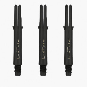 Shafts L-Style L-SHaft Carbon Locked Straight 225 Black, pack de 3 tiges carbone noires.