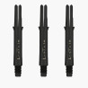 Shafts L-Style L-SHaft Carbon Locked Straight 225 Black, pack de 3 tiges carbone noires.