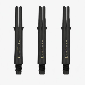 Shafts L-Style L-SHaft Carbon Locked Straight 260 Black, pack de 3 tiges carbone noires.