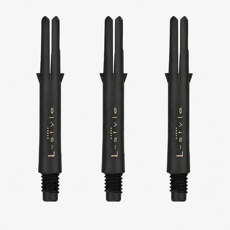 Shafts L-Style L-SHaft Carbon Locked Straight 260 Black, pack de 3 tiges carbone noires.
