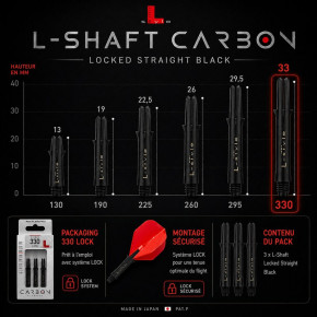 Guide des longueurs L-SHaft Carbon Locked Straight Black avec format 330 mis en avant.