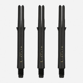 Shafts L-Style L-SHaft Carbon Locked Straight 330 Black, pack de 3 tiges carbone noires.