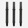 Shafts L-Style L-SHaft Carbon Locked Straight 330 Black, pack de 3 tiges carbone noires.