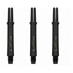 Shafts L-Style L-SHaft Carbon Locked Straight 295 Black, pack de 3 tiges carbone noires.