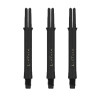 Shafts L-Style L-SHaft Carbon Locked Straight 330 Black, pack de 3 tiges carbone noires.