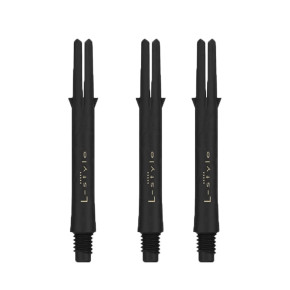 Shafts L-Style L-SHaft Carbon Locked Straight 295 Black, pack de 3 tiges carbone noires.