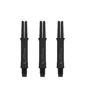 Shafts L-Style L-SHaft Carbon Locked Straight 225 Black, pack de 3 tiges carbone noires.