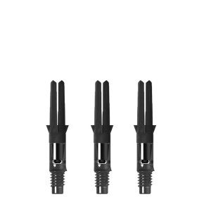 Lot de 3 shafts L-Style Silent Carbon Black 130 extra-short pour fléchettes.Tiges fléchette extra durable.