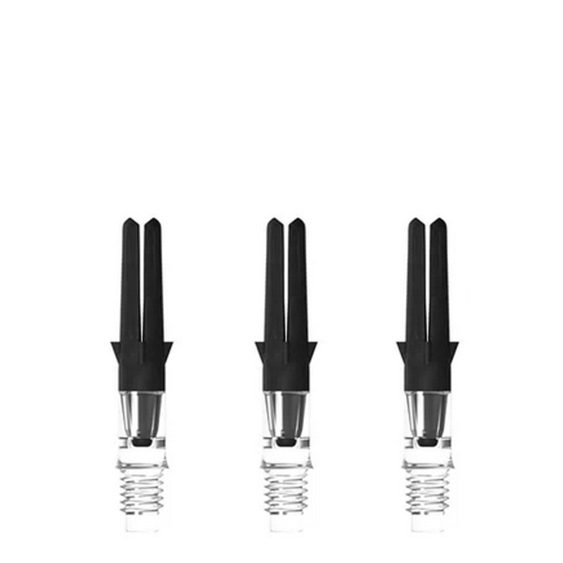 Lot de 3 shafts L-Style Silent Carbon Clear 130 extra-short pour fléchettes.