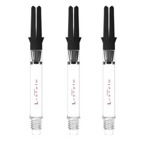 Lot de 3 shafts L-Style Silent Carbon Clear 330 medium pour fléchettes.