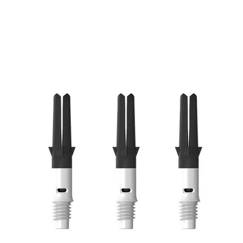 Lot de 3 shafts L-Style Silent Carbon White 130 extra-short pour fléchettes.