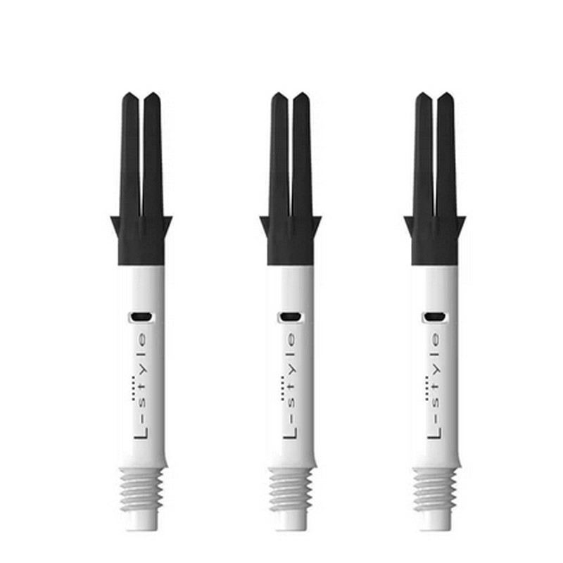 Lot de 3 shafts L-Style Silent Carbon White 260 intermédiaire pour fléchettes.
