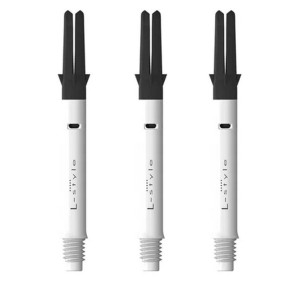 Lot de 3 shafts L-Style Silent Carbon White 330 medium pour fléchettes.