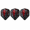 3 ailettes L-Style Ryan Searle Version 4 L1 EZ au design skull Heavy Metal noir et rouge.